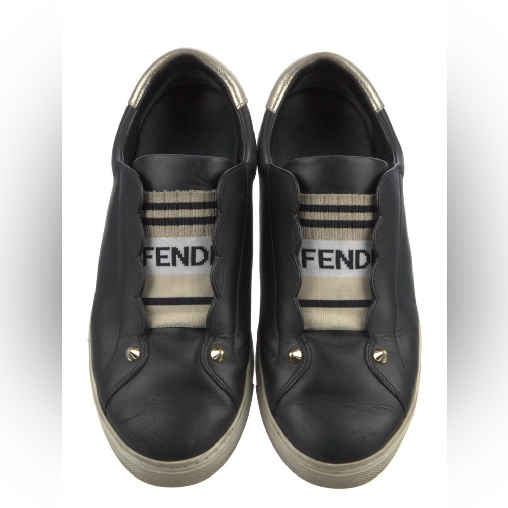 EUC Fendi Leather Accent Studded Sneakers